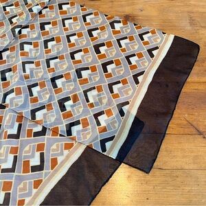 Vintage Sheer Geometric Print Scarf